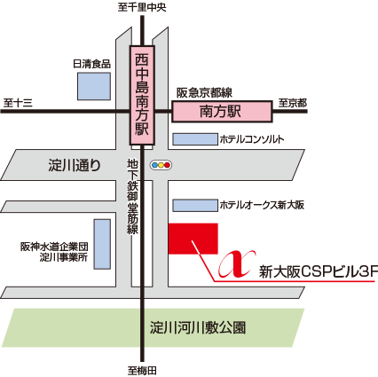 大阪支店までの地図